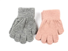 CeLaVi mittens knit misty rose/grey uld/nylon (2-pack)